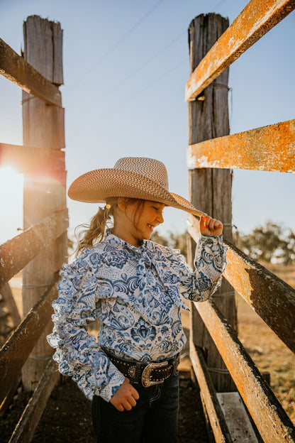 SADIE RUFFLE SLEEVE SHIRT