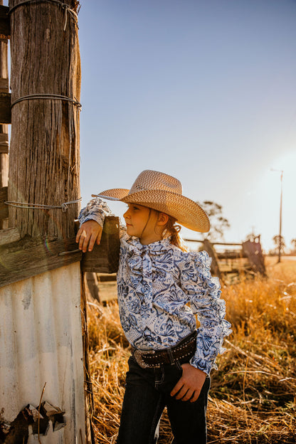 SADIE RUFFLE SLEEVE SHIRT