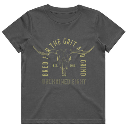 UNISEX GREY BRED TO GRIT & GRIND TEE