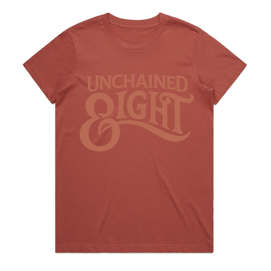 Unchained Eight Coral basic western and country brand tee  ringers western ringers from the top end ariat australia cinch jeans mavericks western wear aussie western wear